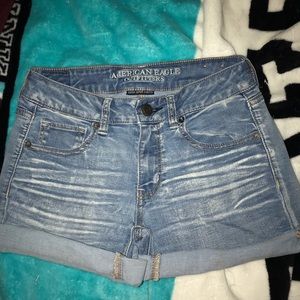 American eagle marble blue jean shorts